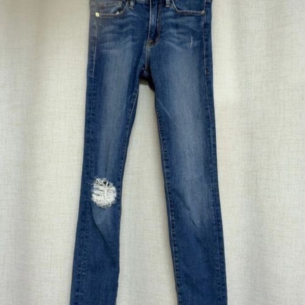 FRAME sz 24 Blue Forever Karlie Distressed Skinny Jeans Denim Pants - Picture 7 of 11